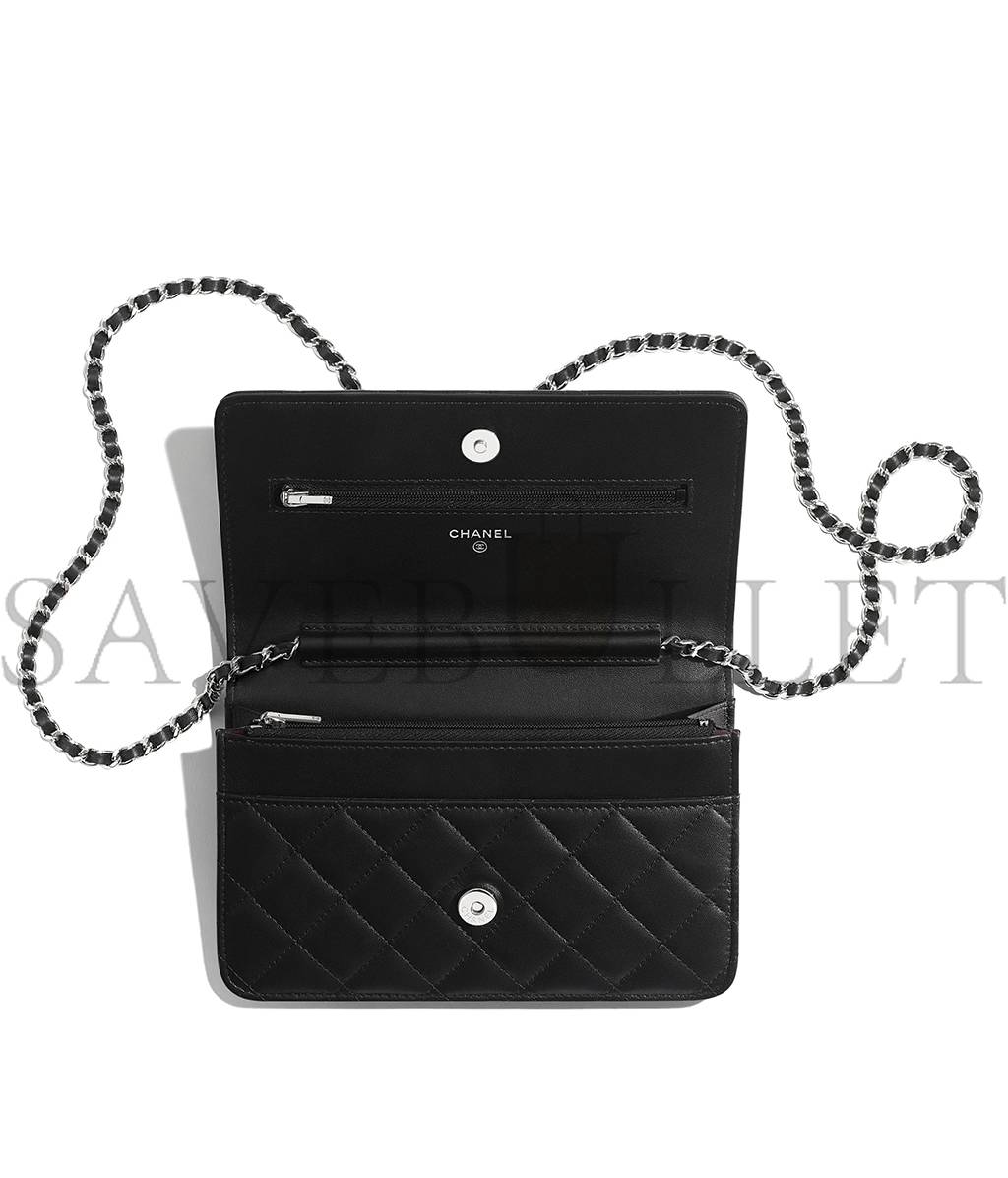 CHANEL CLASSIC WALLET ON CHAIN SILVER HARDWARE  AP0250 Y01480 C3906 （19.2*12.3*3.5cm）